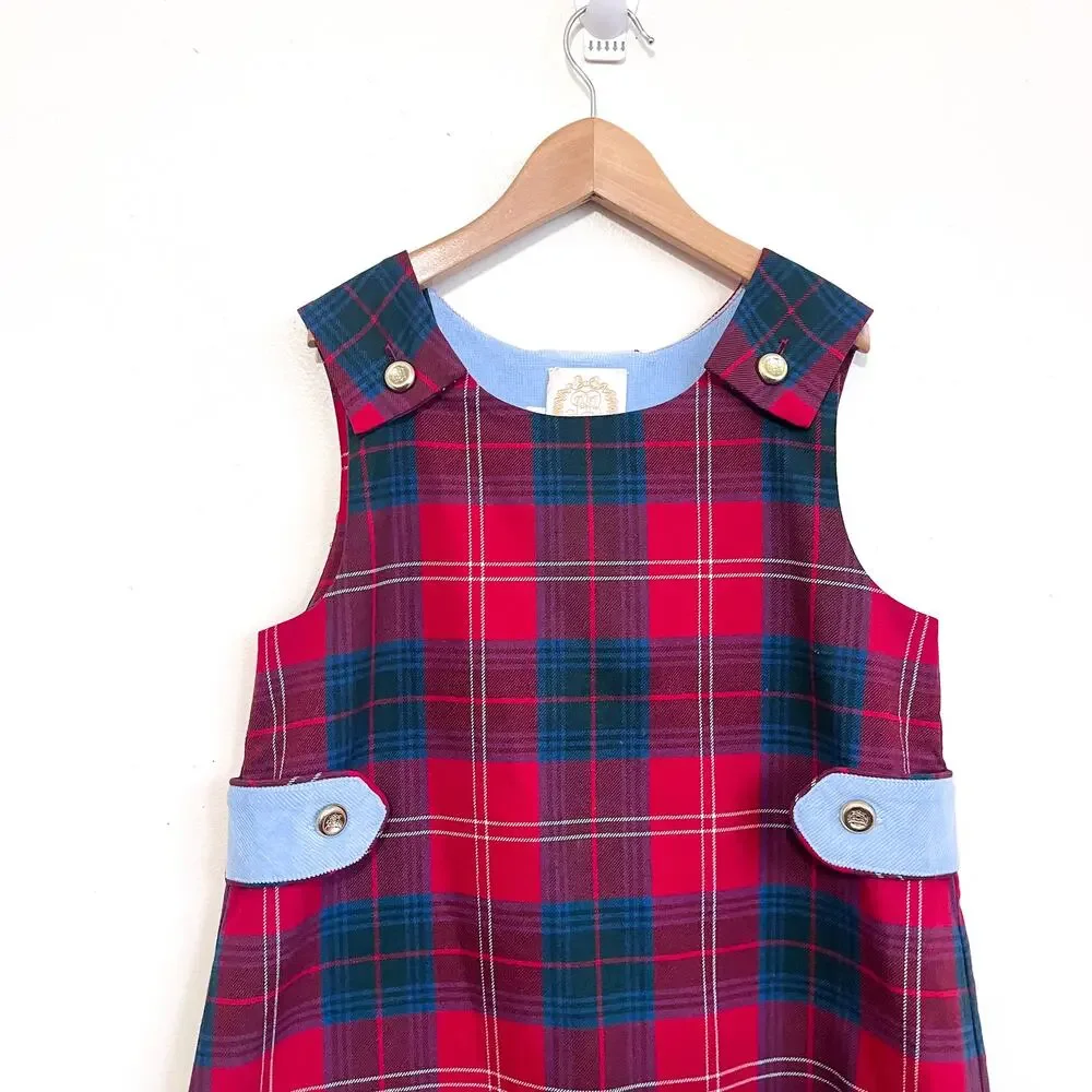Beaufort Bonnet‎ Company Girls Janie Jumper Dress Size 12 Middleton Place Plaid